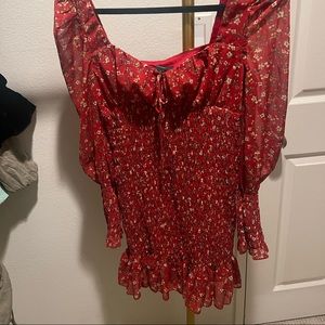 Forever 21 floral ruffle mini dress